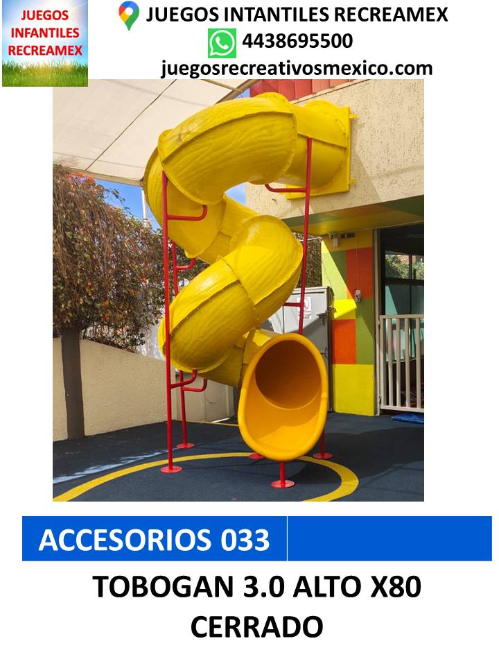 tobogán cerrado 3x80 medida a elegir